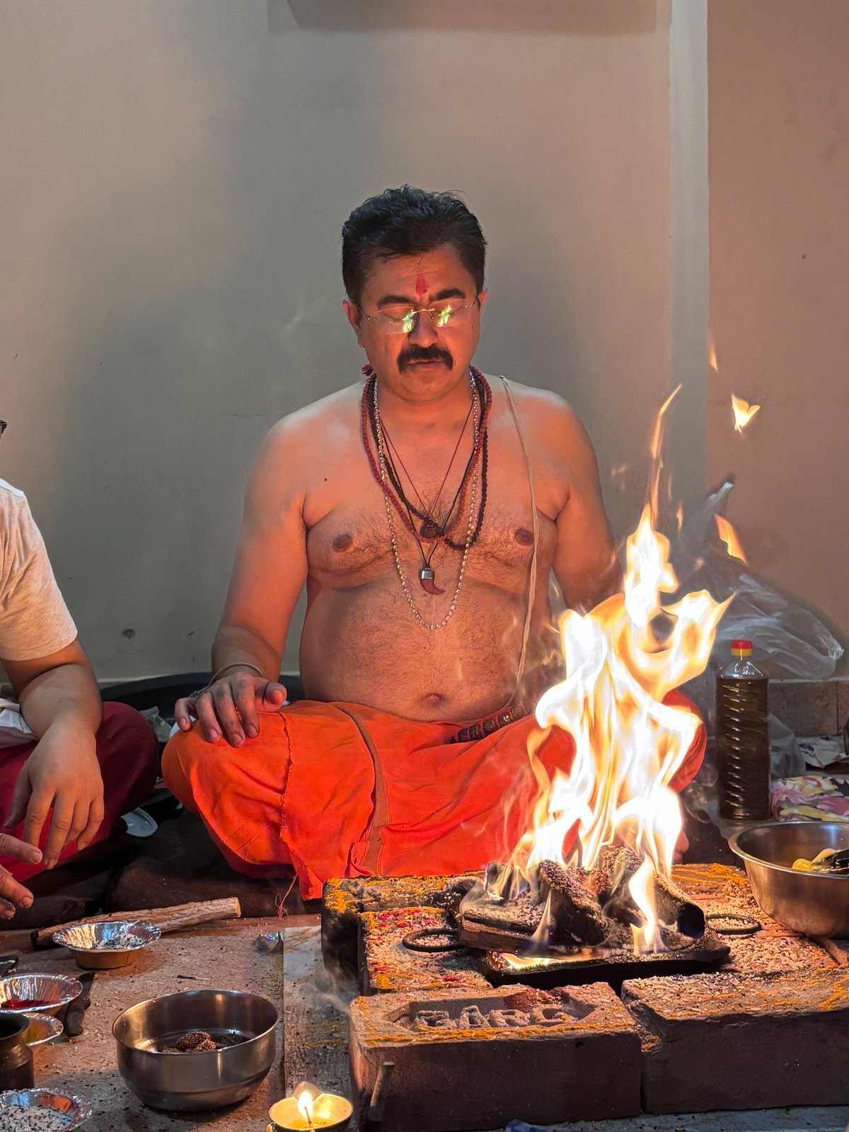 Parikshit Sharma performing havan ritual